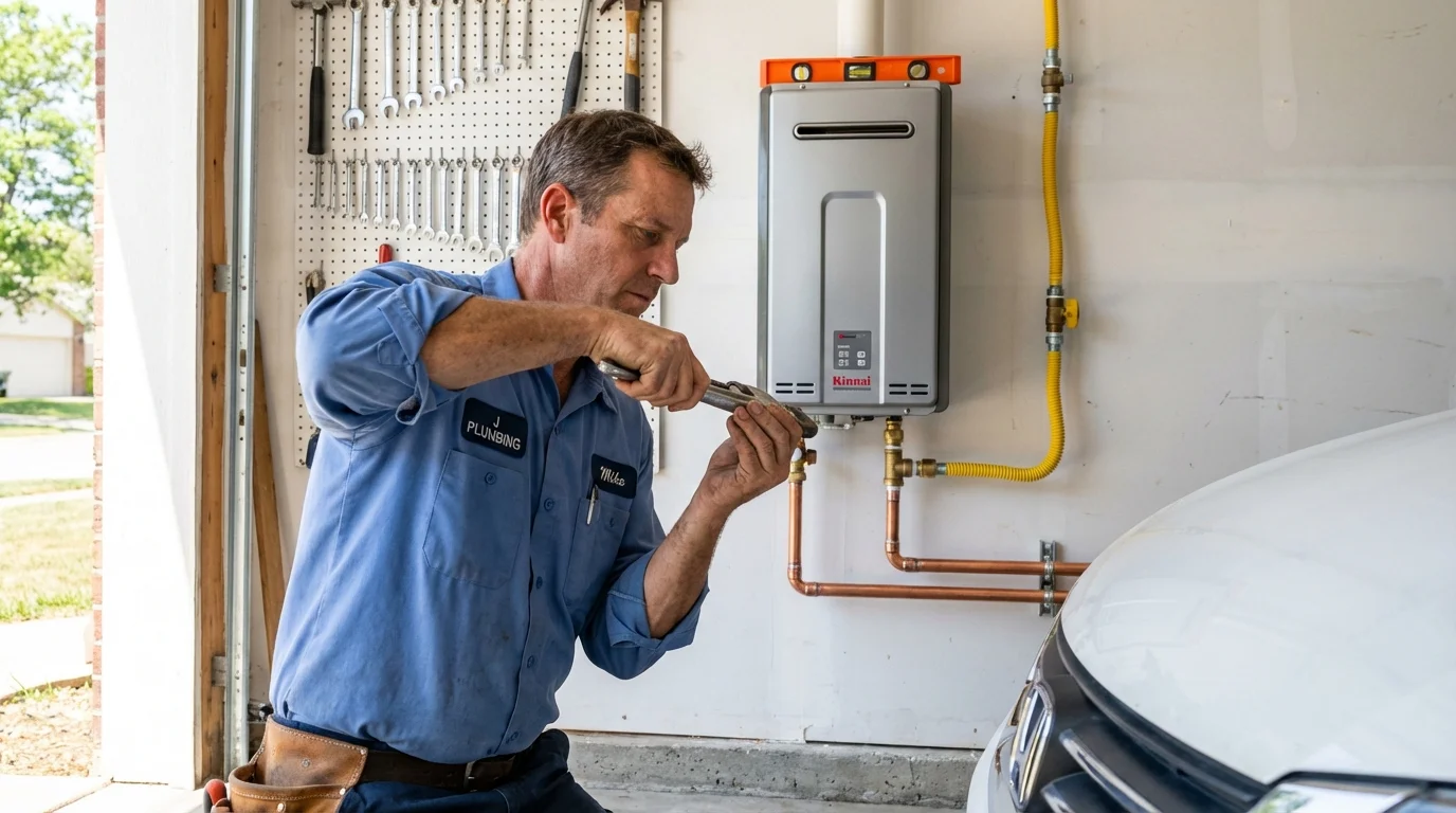 Tankless water heater installation by a Johns Plumbing LLC plumber in Ronceverte